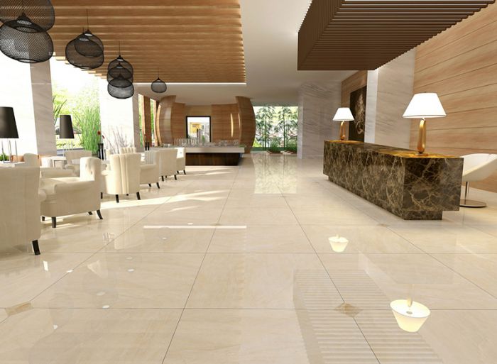 马可波罗瓷砖全抛釉 浅色凯悦石滑耐磨 客厅地面砖 编号：SHZS002012